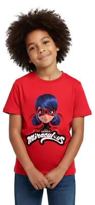 Produktbild von Spreadshirt Miraculous Ladybug Mit Logo Kinder T-Shirt, 122/128 (7-8 Jahre), Rot