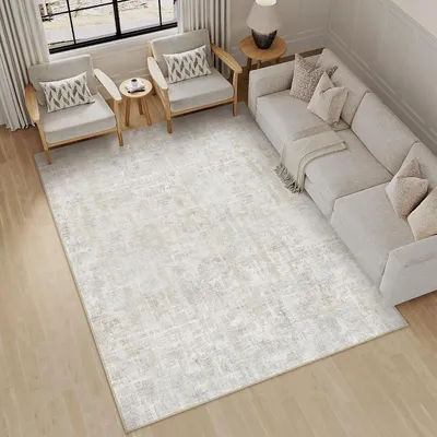Image de Tapis - 160 x 230 cm - Polypropylène - Poils ras - Design moderne - Antidérapant - Beige