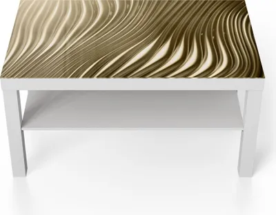 Produktbild von DEQORI Couchtisch 90x55 cm Weiß 'Goldenes Rillendesign' Glas Beistelltisch