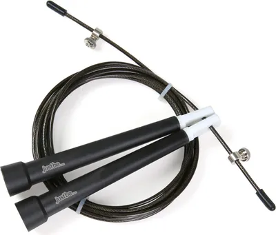 Produktbild von just be... Springseil für Erwachsene für Fitness und Fettverbrennung, Trainingseinheiten, Boxen, Gewichtsverlust, rutschfester Griff und ein 275 cm langes, verstellbares Seil, schwarz