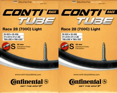 Produktbild von 2x Continental Race 28 Light (700C) Schlauch 28 Zoll SV (18/25-622/630) SV 42mm