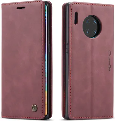 Image de Huawei Mate 30Pro Case, RetroPolyuréthaneLeather Case, Card Pockets, Magnetic Closure, Case with Stand Function for Huawei Mate 30Pro red