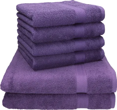 Produktbild von Betz 6-tlg. Handtuch-Set PREMIUM - 2 Liegetücher 4 Handtücher 100% Baumwolle Farbe: lila