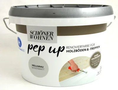 Produktbild von Pep up Renovierfarbe für Holzböden und -treppen Antikweiß seidenmatt 1l