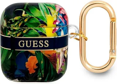Produktbild von Guess Gua2Hhflb Airpods-Abdeckung Blau/Blau Aus Der Flower Strap Collection