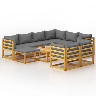 Obrázek produktu pro vidaXL 10dílná zahradní lounge souprava s polštáři Masivní akáciové dřevo