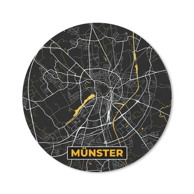 Produktbild von MuchoWow® Mauspad Mousepad Deutschland - Münster - Stadtplan - Karte - Gold 30x30 cm - Mousepads - Maus Mat - Pad - Mausunterlage - Tischunterlage - Schreibtischmatten