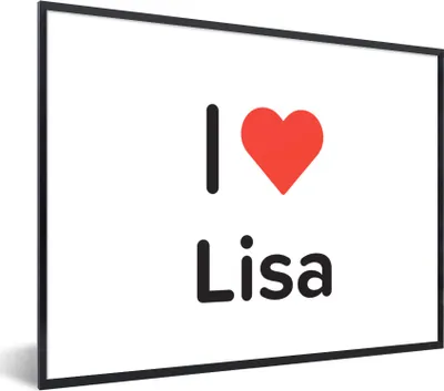 Produktbild von MuchoWow® Gerahmtes Poster Ich liebe - Lisa - Mädchen 40x30 cm - Poster mit Schwarzem Bilderrahmen Wandposter Rahmen Foto Bilder - Kunstposter - Wanddekorationen