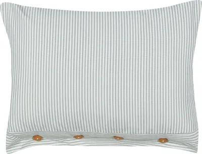 Obrázok produktu pre BELIANI Dekoratívny vankúš zelený a biely pruhovaný vzor 40 x 60 cm gombíky moderný bytový doplnok spálňa obývačka