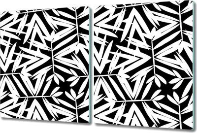 Produktbild von Glas-Herdabdeckplatte Glaskeramikkochfeld-Abdeckung Spritzschutz - 2x 40x52 cm - Geometrisches Muster