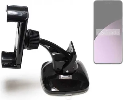 Produktbild von K-S-Trade kompakte Handy-Halterung Windschutzscheibe kompatibel mit Xiaomi 14 Civi Armaturenbrett schwarz Autohalterung KFZ Halter Scheiben-Halterung