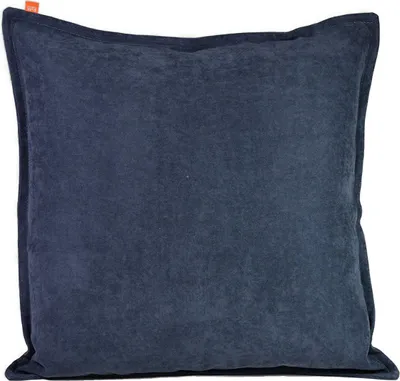 Produktbild von Kissenhülle Kissenbezug Dekokissen Sofakissen Velours- Optik 50/50 cm dunkelblau