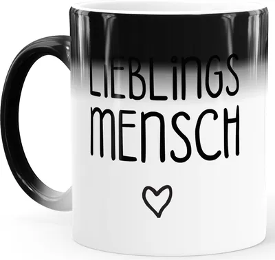 Produktbild von Zaubertasse Farbwechsel-Tasse Aufdruck Lieblingsmensch besonderes Geschenke Freundschaft Partner Freundin/Freund MoonWorks® weiß Magic-Tasse