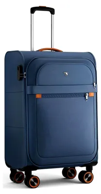 Produktbild von Trier Weichschalen Handgepäck Koffer 55 × 35 × 23 cm, Leichter Stoffkoffer Trolley klein, Reisekoffer mit Rollen & Zahlenschloss, 47 Liter,dunkelblau