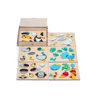 Produktbild von Eduplay magnetisches Spielzeug Puzzle Vögel - pädagogisches Holzspiel