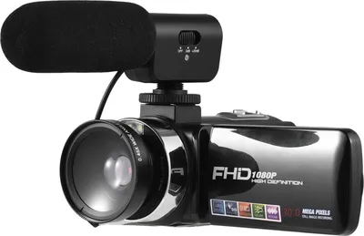 Produktbild von FHD 1080P Digital-Videokamera, Camcorder, DV-Recorder, 30 MP, 18-facher Digitalzoom, 3,0-Zoll-Bildschirm, unterstuetzt Autofokus, Gesichtserkennung, Verwacklungsschutz, mit 2 Batterien + Fernbedienung + Kamerahalter + externes Mikrofon + 0,45-faches Weitwinkelobjektiv fuer YouTube-Vlogging