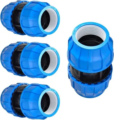 Obrázok produktu pre Spojka PE pre vodovodné a zavlažovacie potrubia, 4 kusy, 20 mm, určená pre záhradu a poľnohospodárstvo