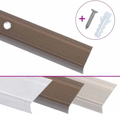 Immagine prodotto di Profili a L per Gradini 15 pz in Alluminio 100 cm Marrone