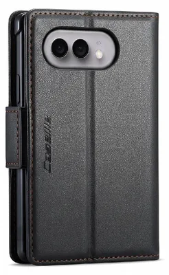 Immagine prodotto di CaseMe, custodia a libro per iPhone, effetto pelle, con funzione stand e protezione RFID, colore nero