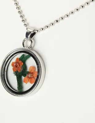 Produktbild von Halskette mit Medaillon Anhänger Blume