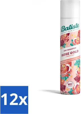 Produktbild von Batiste – Rose Gold – Trockenshampoo – Sanfter Rosenduft – Erfrischt und verleiht Volumen – 200 ml - Vorteilspack - 12 Stücke