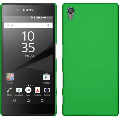 Produktbild von PhoneNatic Case kompatibel mit Sony Xperia Z5 - Hülle grün gummiert Hard-case + 2 Schutzfolien