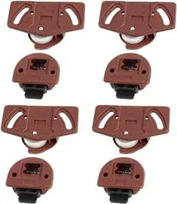 Imagen del producto de Juego de 4 rodillos para puertas correderas – Rodillos guía de repuesto – Ruedas silenciosas y suaves para armarios y puertas correderas