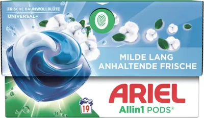 Produktbild von Ariel All-in-1 PODS – Waschkapseln 19 Waschladungen Frische Baumwollblüte