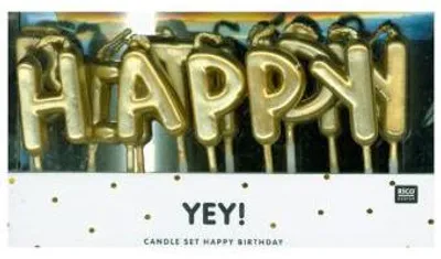 Produktbild von Kerzen Happy Birthday, Gold