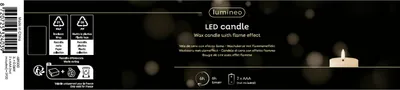 Produktbild von LED Kerze 7x15cm mit Timer Wachs Rustik Silber / Warmweiß