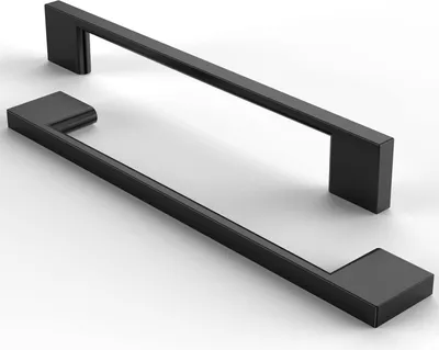 Produktbild von Schwarze Edelstahl Griffe, 160mm, matt, gebürstet, 10er Set