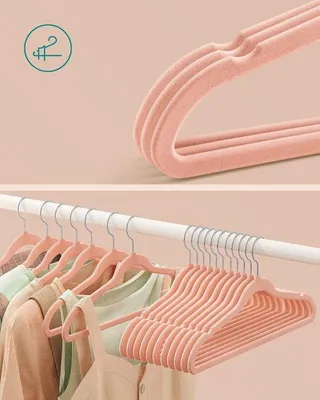 Obrázok produktu pre Sada 30 vešiakov Famanu – dĺžka 43,5 cm, plyšové, otočné háčiky, ružové