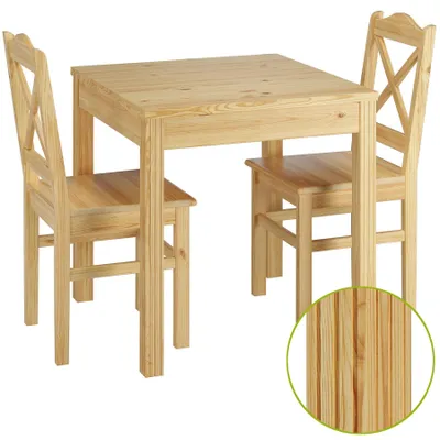 Produktbild von Esszimmergruppe mit Tisch und 2 Stühle Kiefer natur Massivholz 90.70-50 C -Set 20
