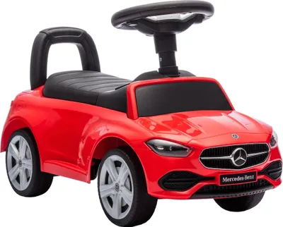 Image de Voiture à pousser pour enfants - Voiture à assise - Âge : 18 à 36 mois - Klaxon et bruits de moteur - Compartiment de rangement - Quatre roues - Dimensions : 65 × 28 × 39 cm - Plastique - Rouge