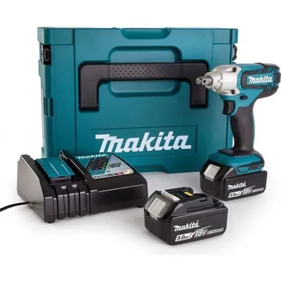 Produktbild von Makita DTW190RTJ Profi-Akku-Schlagschrauber, variable Geschwindigkeit, inklusive 2 Lithium-Ionen-Akkus und Ladegerät