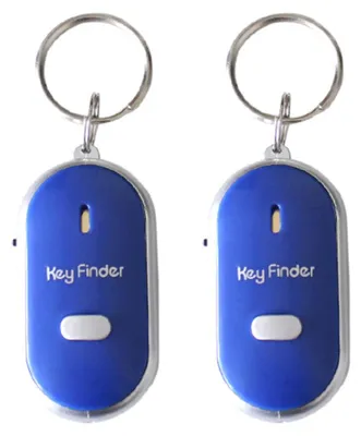 Produktbild von 2 Stück Schlüsselfinder Schlüsselanhänger Pfeife Fernbedienung Blinkendes Schlüssel-Tracker-Gerät Tragbarer wasserdichter Anti-Verlust-Schlüsselringhalter
