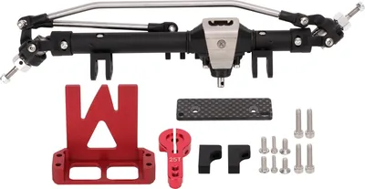 Image de axe avant 1/10 RC en alliage d'aluminium en forme de diamant pour Axial Wraith 90018 90020 90045 RR10 90048 90053Noir