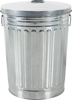 Produktbild von Zink Abfalleimer mit Deckel 58 Liter Silber Outdoor Garten Mülleimer Tonne Mülltonne Zinktonne Abfalltonne
