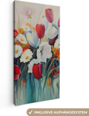 Obrázek produktu pro OneMillionCanvasses® - Obrazy na plátně - Malba - Olejomalba - Květiny, Nástěnná malba, Nástěnná dekorace Obývací pokoj, 20x40cm