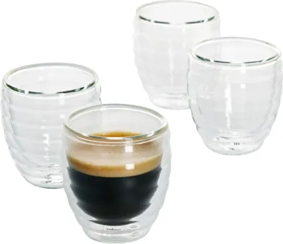 Produktbild von 4er Gläserset Cesena Espresso-Glas 80-100ml hitzebeständig bis 150° doppelwandig Borosilikatglas
