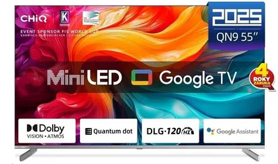 Zdjęcie produktu dla CHiQ M55QN9V, 139,7 cm (55"), 3840 x 2160 px, QLED, Smart TV, Wi-Fi, Szary