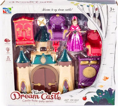 Produktbild von Kleines Puppenschloss mit Prinzessin - Möbliertes Spielzeugschloss für Mädchen Traum