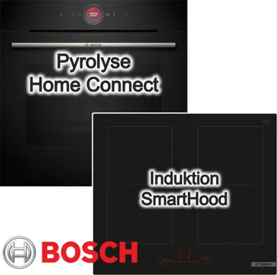 Produktbild von BOSCH Herdset Pyrolyse TFT Touchdisplay + Induktionskochfeld FlexInduktion HomeConnect PowerBoost