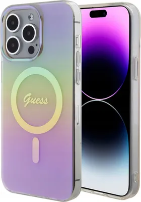 Productafbeelding van Guess Iml Iridescent Magsafe Pro hoesje voor iPhone 15 Pro - Roze
