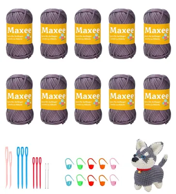 Häkelgarn-Set 10 x 50 g, dickes Baumwollgarn für Anfänger