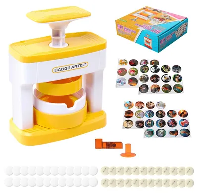 Productafbeelding van Badgemachine 55 mm - Badgemaker met 48 badges - Doe-het-zelf - Machine voor het maken van badges - Ronde knopen - Creatief en gebruiksvriendelijk - Badge Maker
