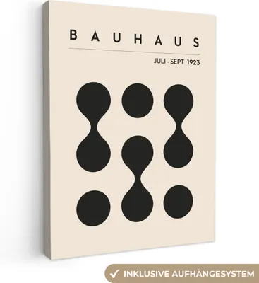 Obrázek produktu pro OneMillionCanvasses® - Obrazy na plátně - Bauhaus - Abstraktní - Černá - Umění - Moderní, Nástěnné umění, Nástěnné dekorace Obrazy Obývací pokoj, 90x120cm