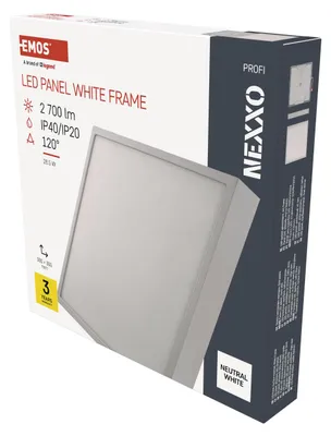 Zdjęcie produktu dla Oprawa LED EMOS NEXXO, kwadratowa, biała, 28,5W, neutralna biel, ZM6155