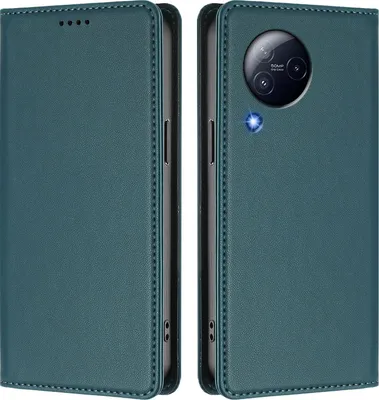 Produktbild von Handyhülle für Xiaomi Civi 3, Kunstleder Klapphülle Stoßfeste Magnetische Hülle mit Ständer Grün