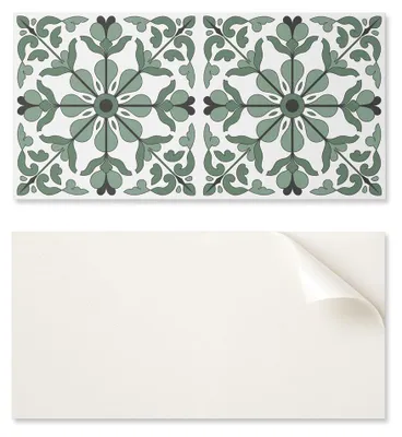 Produktbild von PVC-Paneel mit Motiv, einfache Dekoration für Esszimmer, 100 x 50 cm, Pflanzenmuster mit Symmetrie